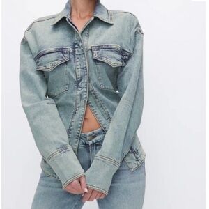Good American Light Blue Jean Jacket